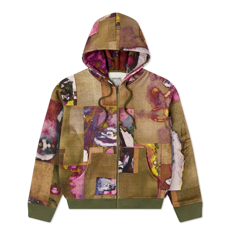KidSuper Face Collage Heavyweight Zip Up Hoodie 'Multi'