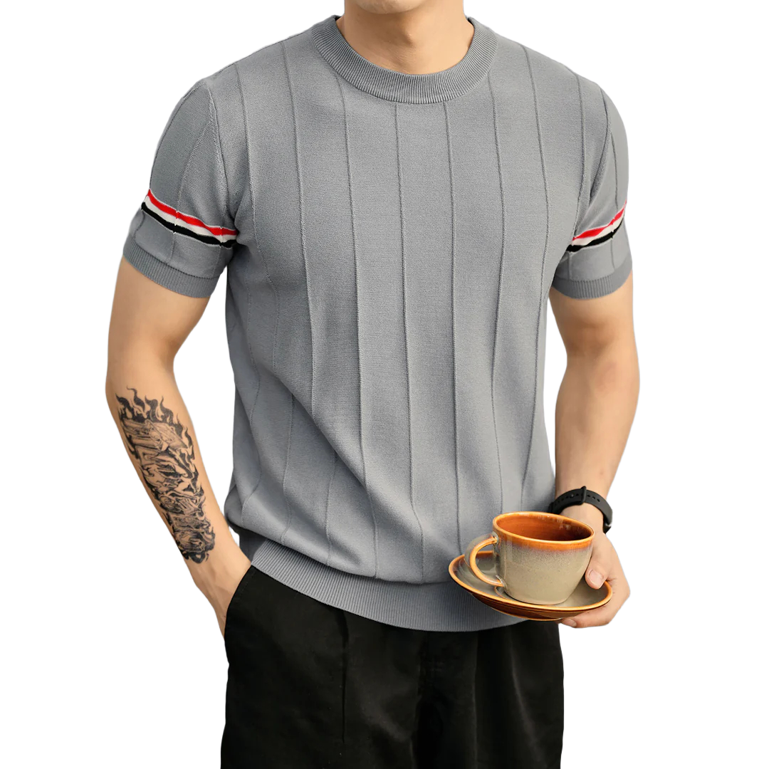 Four-Bar Polo T-Shirt - Men's Classic Button Collar Tee | Thom Browne