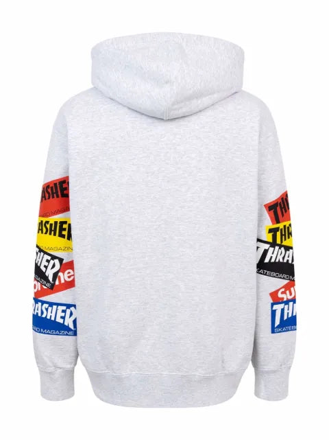 Supreme Thrasher multi logo zip-up hoodie