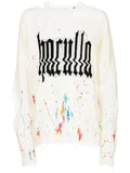 Haculla Glitched logo-print ripped sweatshirt