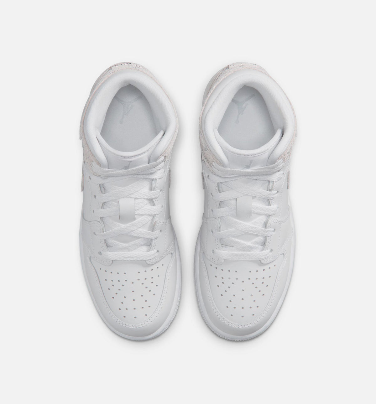 Air Jordan 1 Mid SE Grade School Lifestyle Shoe – White/Field Silver