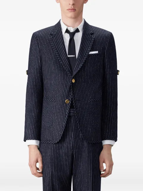 Thom Browne flannel chalk stripe sportcoat with armband