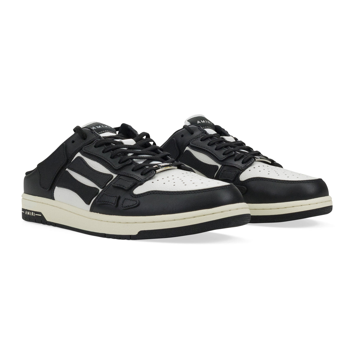 Black/White Skel Top Low Slip On