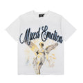 Mixed Emotion Winged Angel Statue Retro Graphic Tee