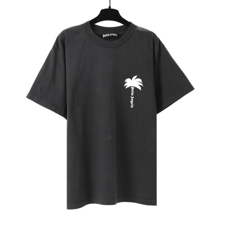 Palm Angels Graffiti Flame Palm Tree Graphic Oversized Tee Streetwear