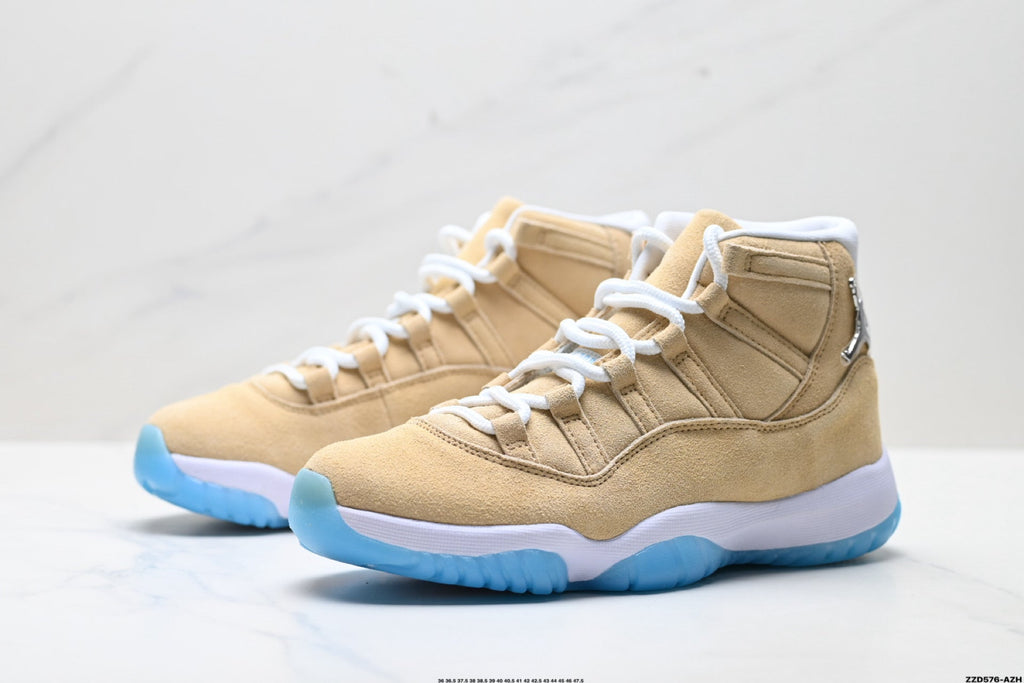 Air Jordan 11 Retro Tan and University Blue Unisex Sneakers Style 08