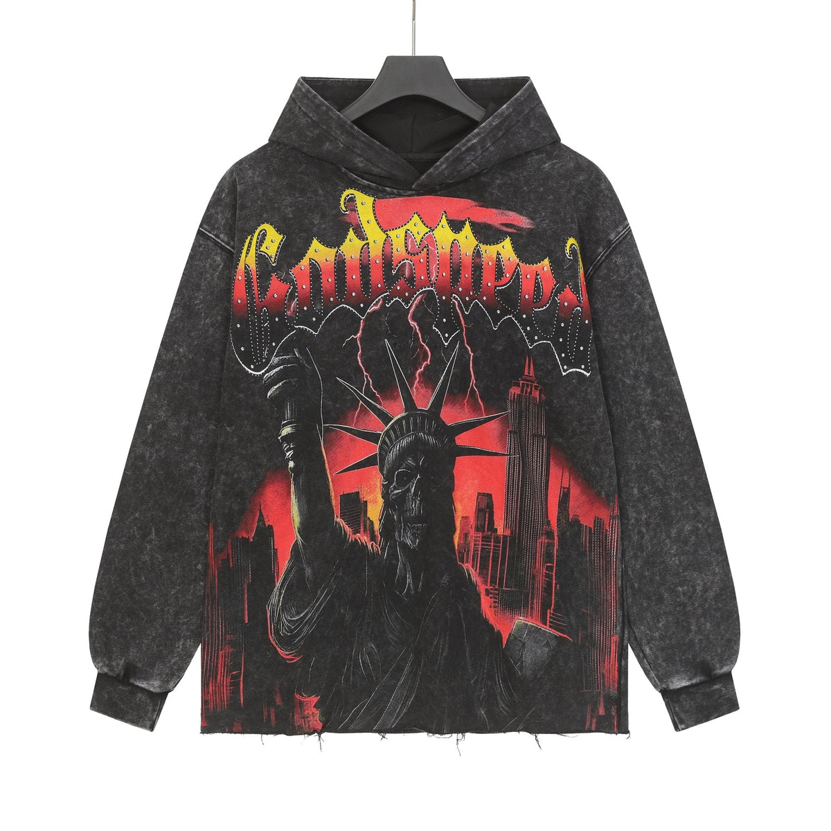 Godspeed Statue Graphic Washed Hoodie
