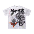 MAJESTIK Distressed Stone-Inlay Graphic T-Shirt