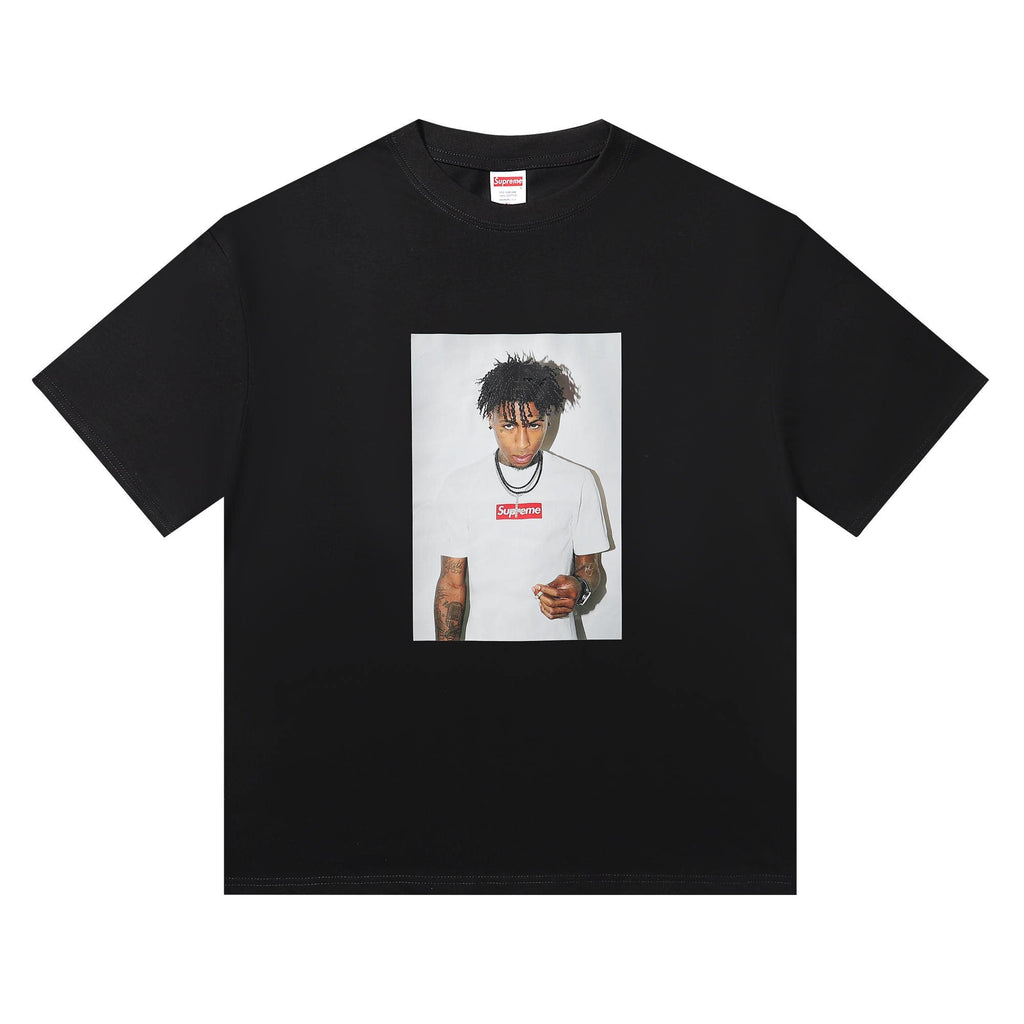 Supreme Rapper Portrait Graphic Short-Sleeve T-Shirt