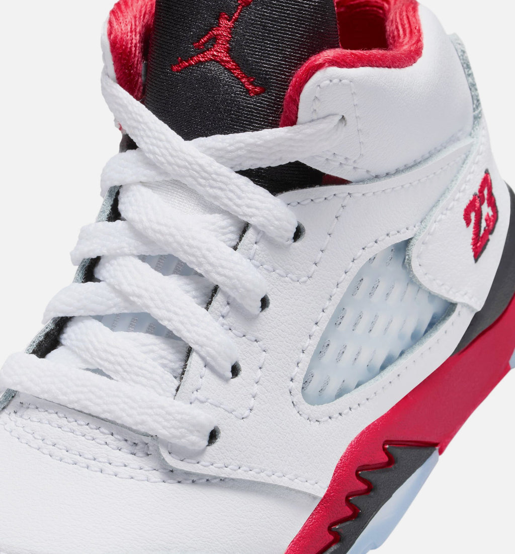 Air Jordan 5 Retro Fire Red Infant/Toddler Shoe - Fire Red/White