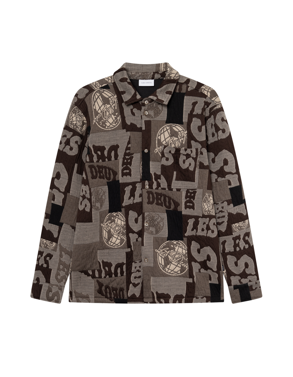 Les Deux Kaleb Patchwork Jacquard Overshirt