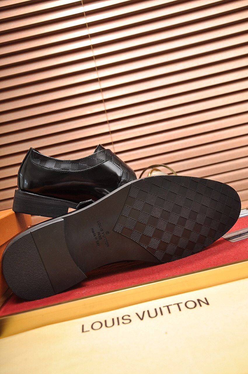 Louis Vuitton Black Buckle Strap Dress Shoes