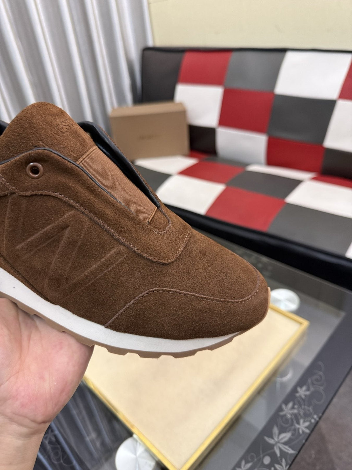 Men's J.M. Weston Brown Slip-On Sneakers