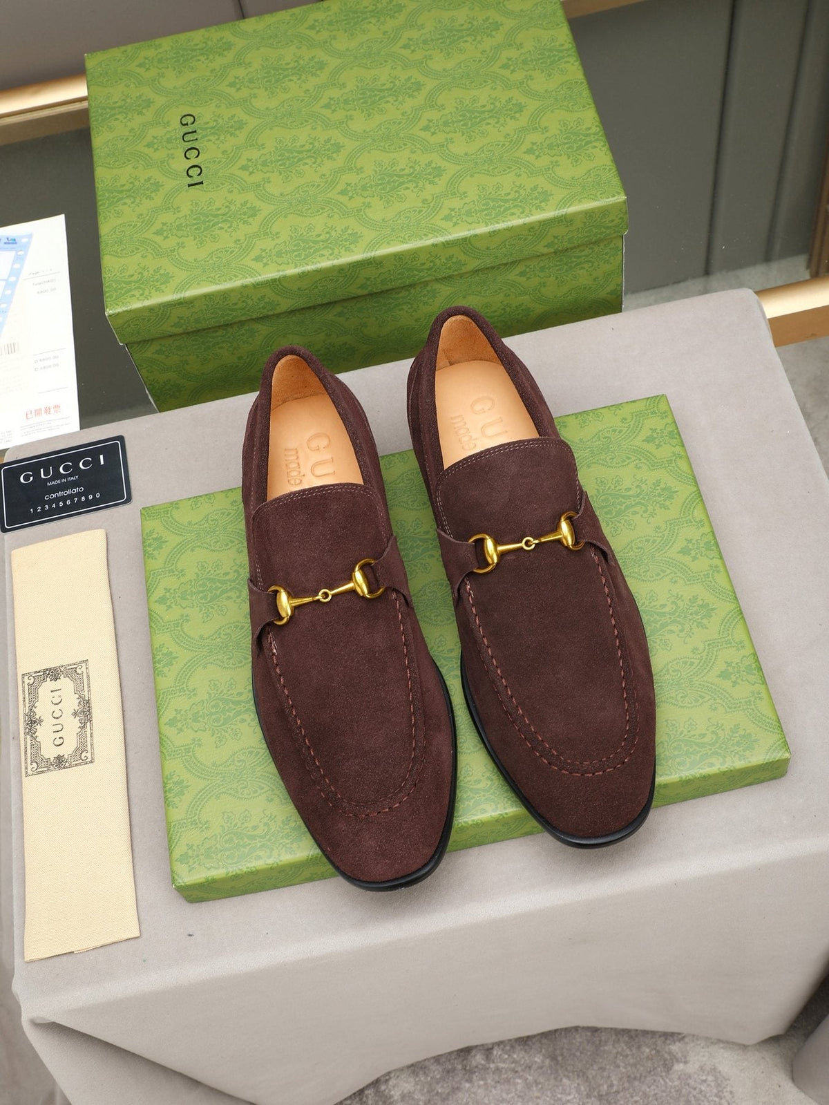 Gucci Burgundy Horsebit Loafers