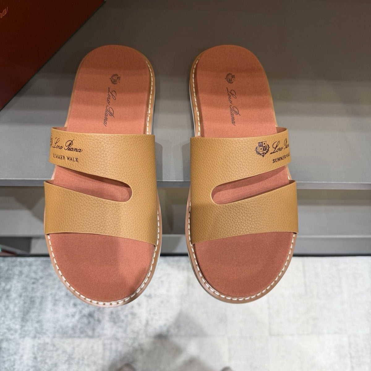 Loro Piana Summer Walk Slotted Slide Sandals
