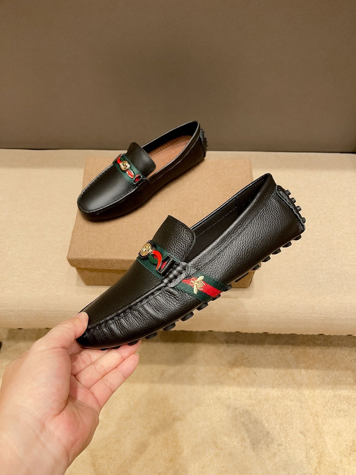 Gucci Web Accent Driving Loafers