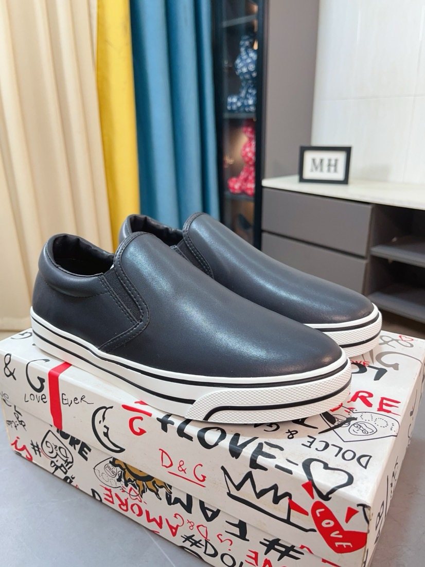 Dolce & Gabbana Striped Sole Slip-On Shoes