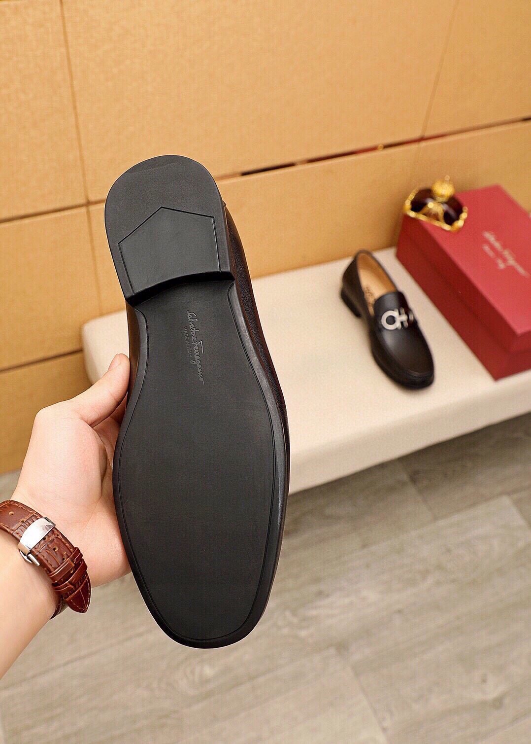Ferragamo Black Buckle Loafers - Smooth Leather Upper, Leather Lining