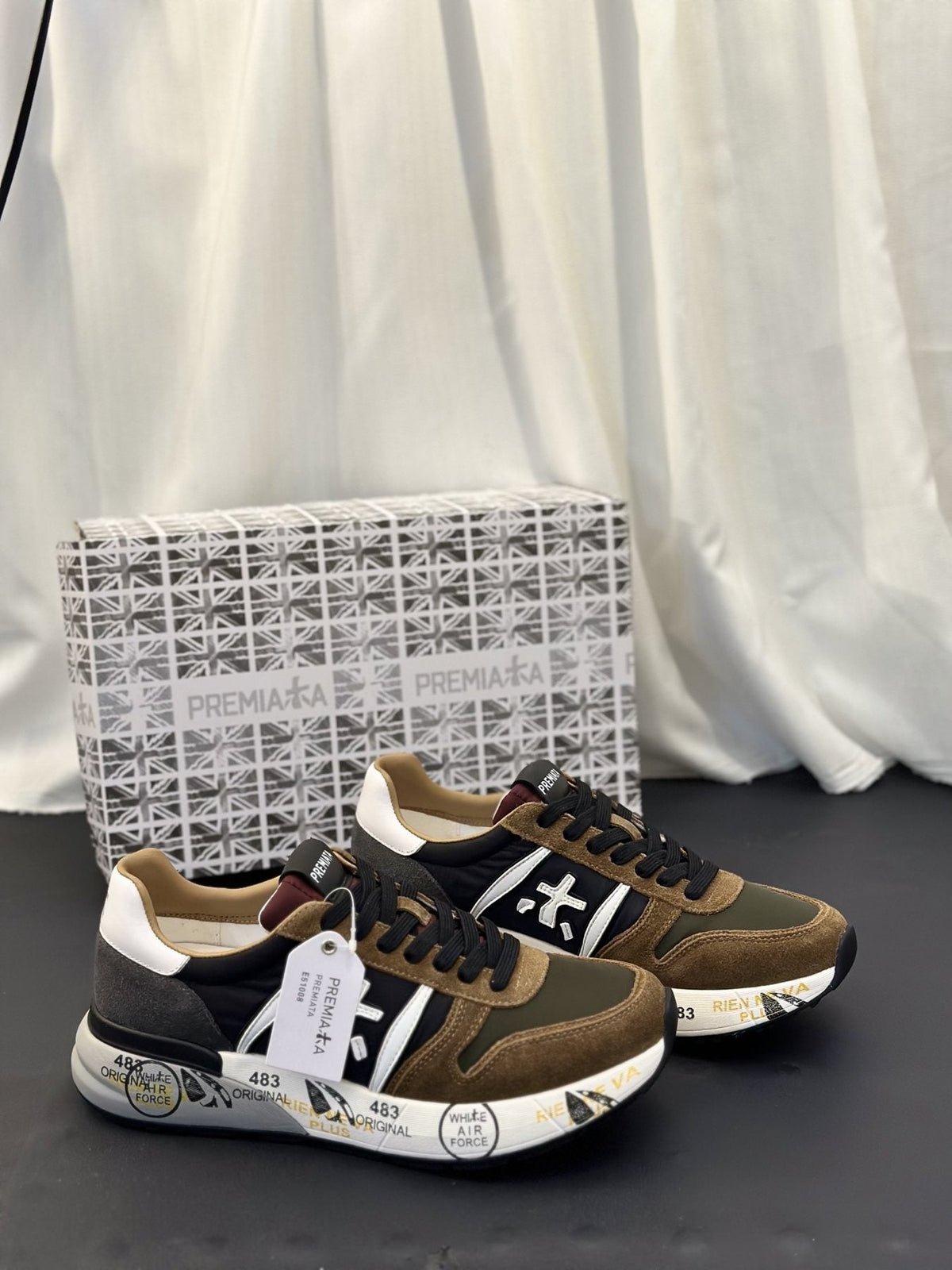 Premiata Panel-Detail Men's Sneakers