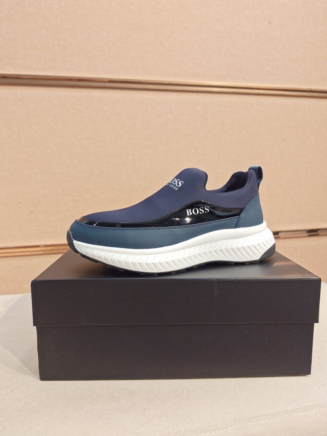 BOSS Contrast-Panel Slip-On Sneakers