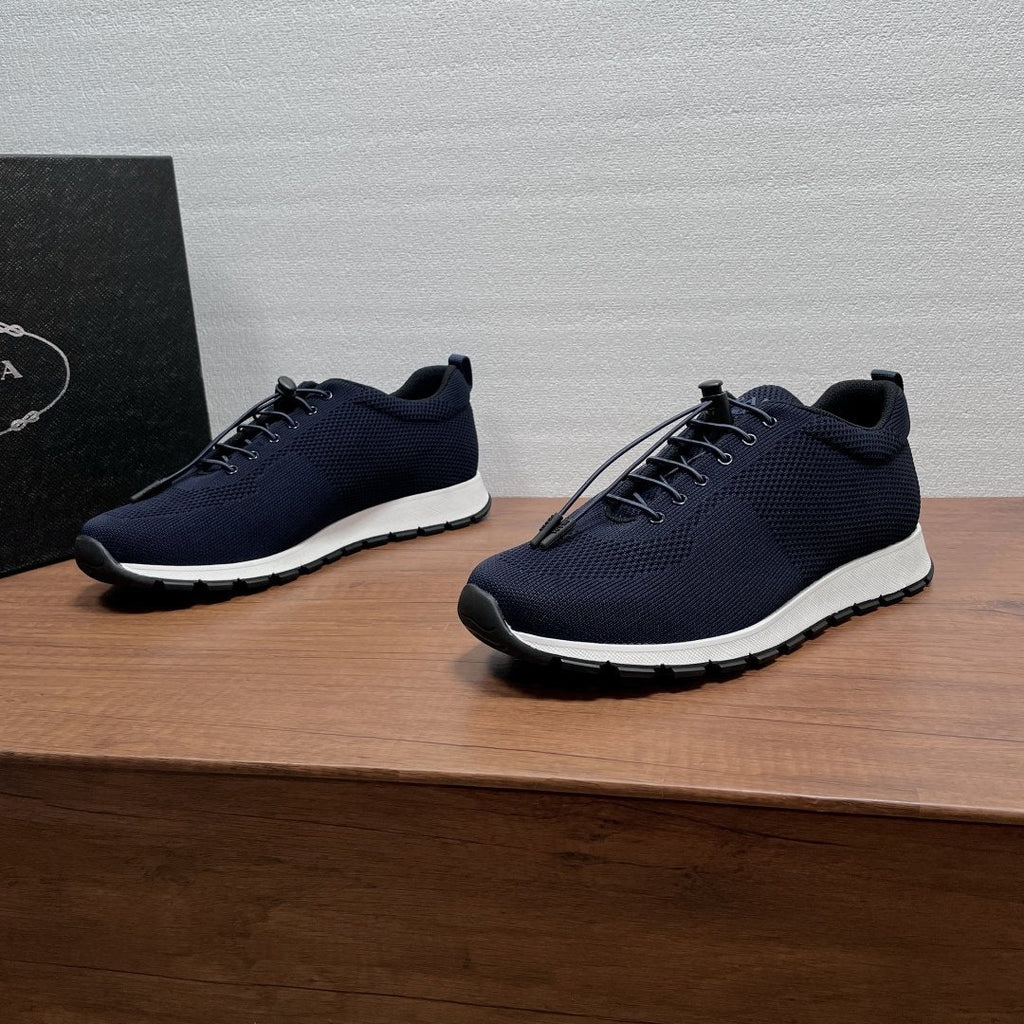 Prada Knit Lace-Up Sneakers