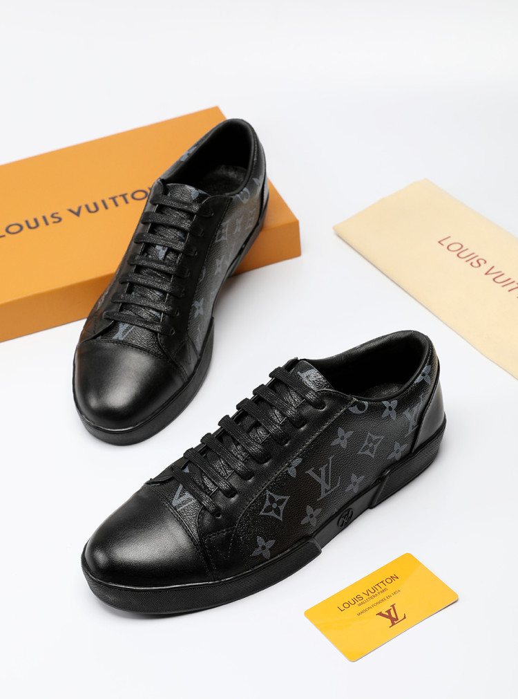 Louis Vuitton Black Monogram Panel Sneakers
