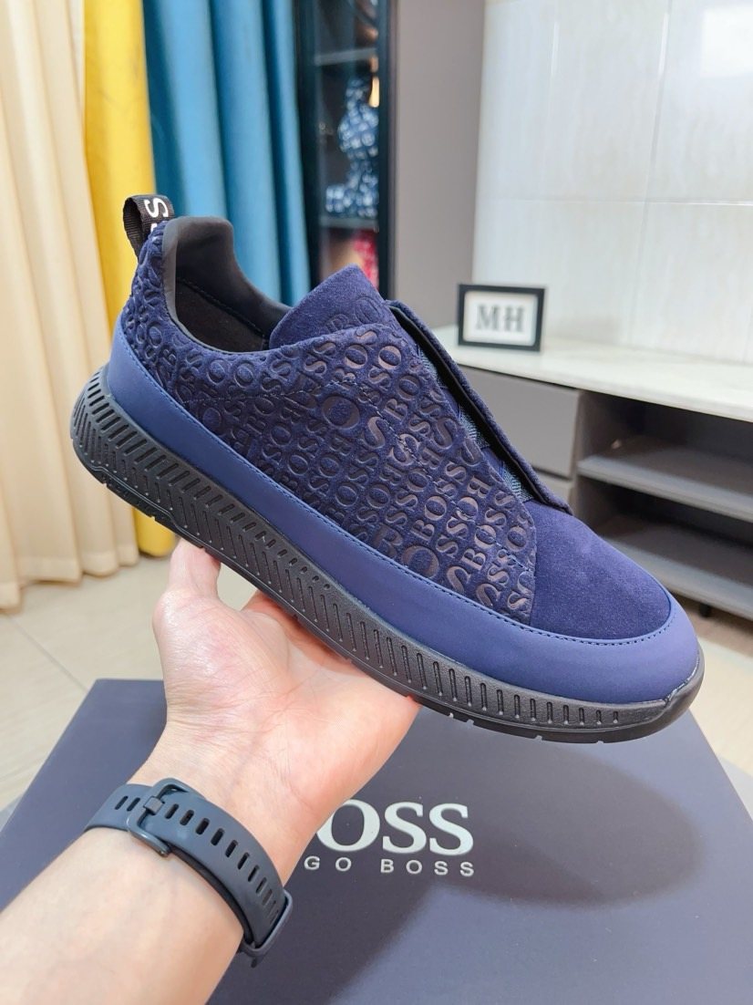 Hugo Boss Textured Slip-On Sneakers