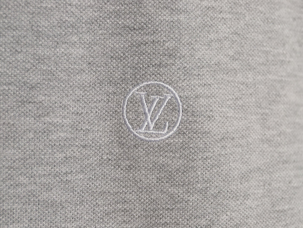 Louis Vuitton Classic Small-Logo Embroidered Polo - Heather Gray